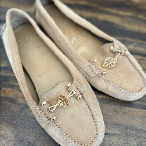 Tory Burch Tan Flats with Chain Detail
